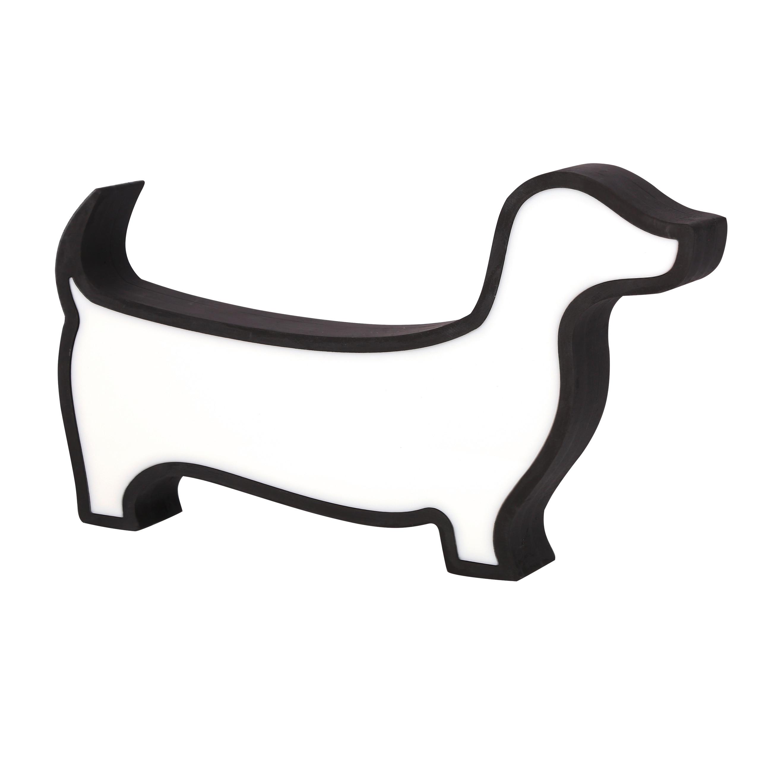 Kindertischleuchte 41-10643 Dog - Schwarz, Basics, Holzwerkstoff/Kunststoff (32/3.5/18cm)