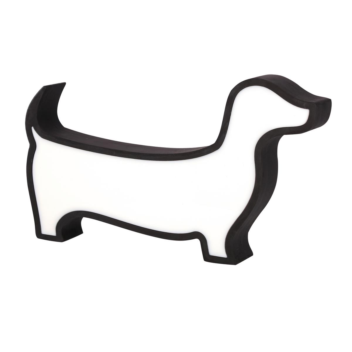 Kindertischleuchte 41-10643 Dog - Schwarz, Basics, Holzwerkstoff/Kunststoff (32/3.5/18cm)