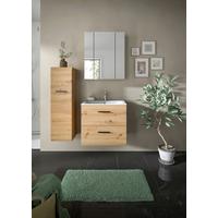 Badezimmer Ice Eiche Artisan Dekor B: 90cm - Eiche Artisan/Weiß, Basics, Keramik/Holzwerkstoff (90cm) - MID.YOU
