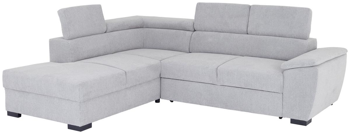 Ecksofa Athen - Schwarz/Grau, Basics, Textil (220/266cm)