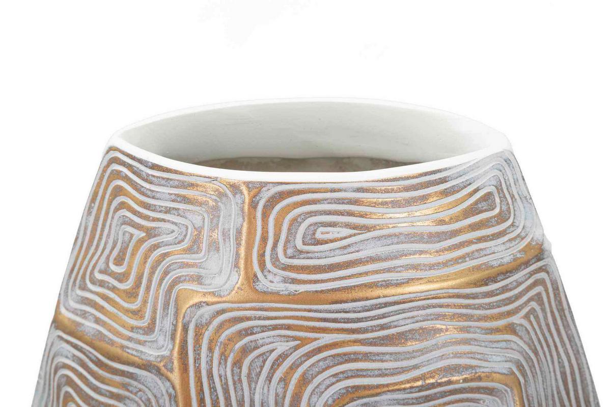 Vase Eclips Tower Weiß, Goldfarben B: 24,5 cm - Goldfarben/Weiß, Basics, Kunststoff (24.5/59.5/11.5cm)