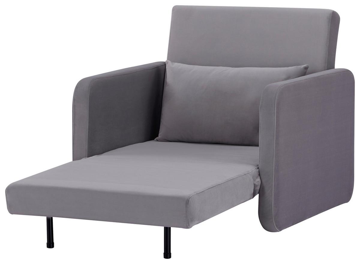 Polstersessel Mit Armlehnen York Stoffbezug Grau - Schwarz/Grau, Design, Holz/Textil (93/83/85cm) - Livetastic
