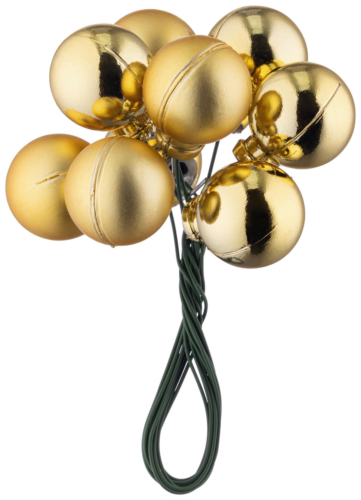 CHRISTBAUMKUGEL Neli, Rot/Goldfarben - Rot/Goldfarben, KONVENTIONELL, Kunststoff/Metall (2cm) - Luca Bessoni