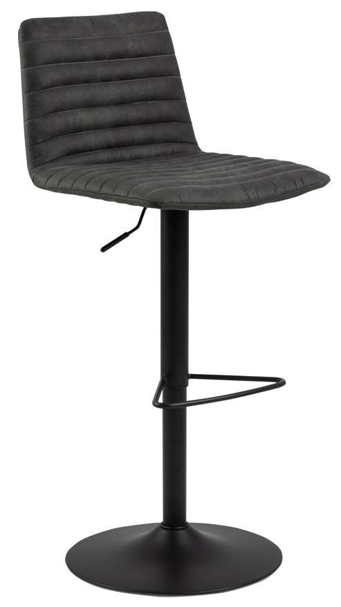 Barhocker Kimmy Dunkelgrau B: 50 cm - Dunkelgrau/Schwarz, Trend, Textil/Metall (50cm) - MID.YOU