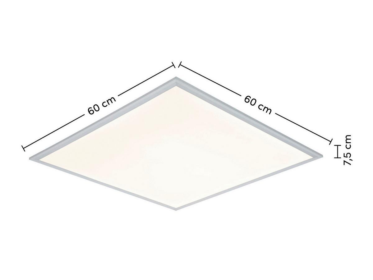STROPNÉ LED SVIETIDLO CORNELIUS -AKT- - biela/strieborná, Modern, kov/plast (60/60/7,5cm) - Mömax