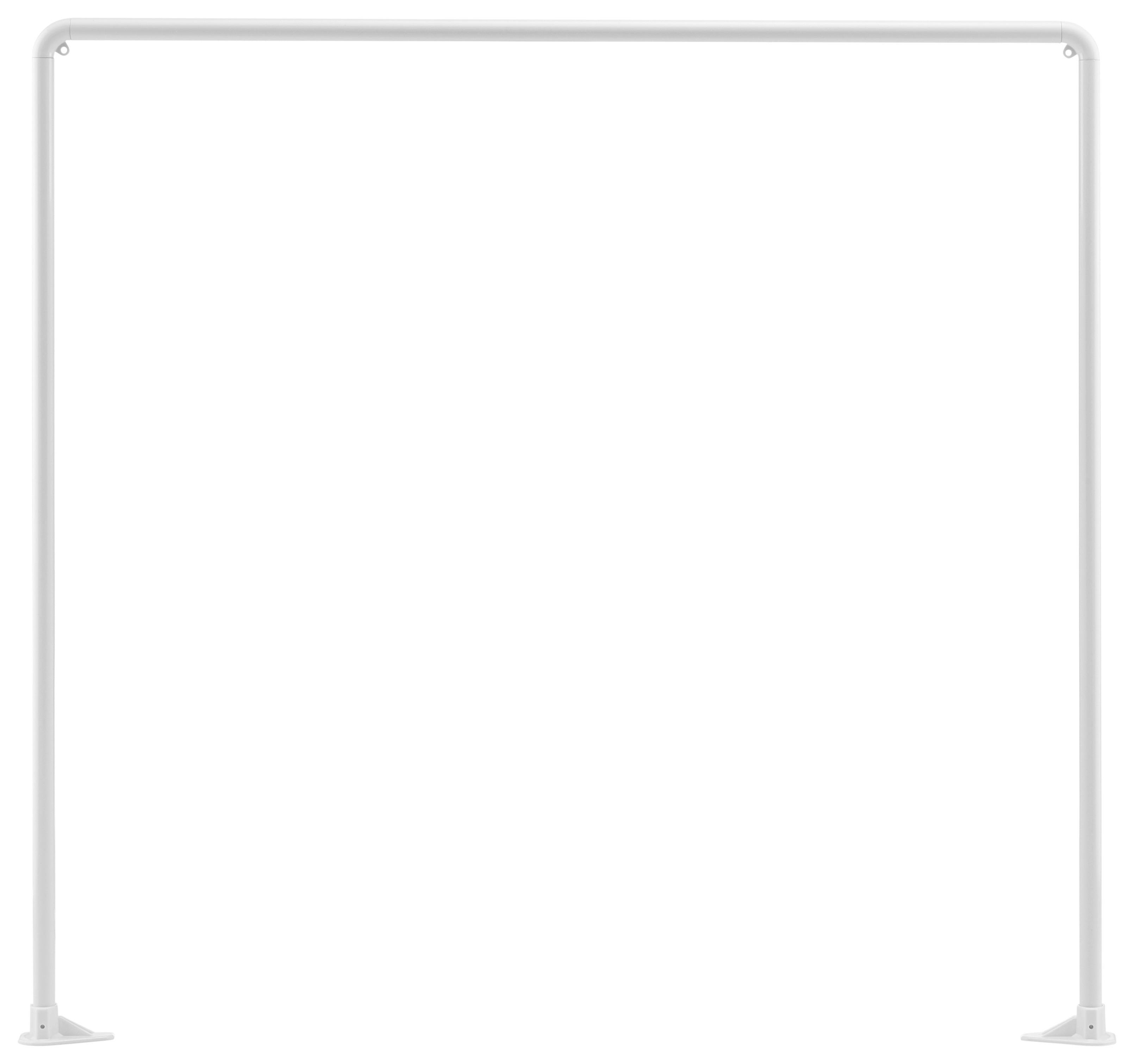 Duschvorhangstange Weiß 2 Eckverbindungen L: 91 cm - Weiß, Metall (91cm)