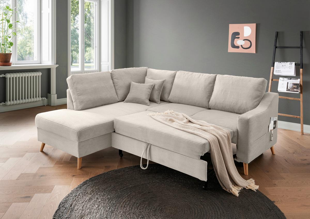 Ecksofa Valentina Beige S: 200x230 Cm - Beige/Naturfarben, MODERN, Textil (200/230cm) - Livetastic