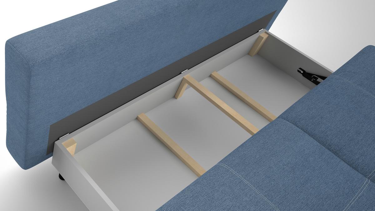 2-sitzer-sofa Mit Schlaffunktion Wendy B: 197 Cm - Blau/Schwarz, Design, Textil (197/94/96cm) - MID.YOU