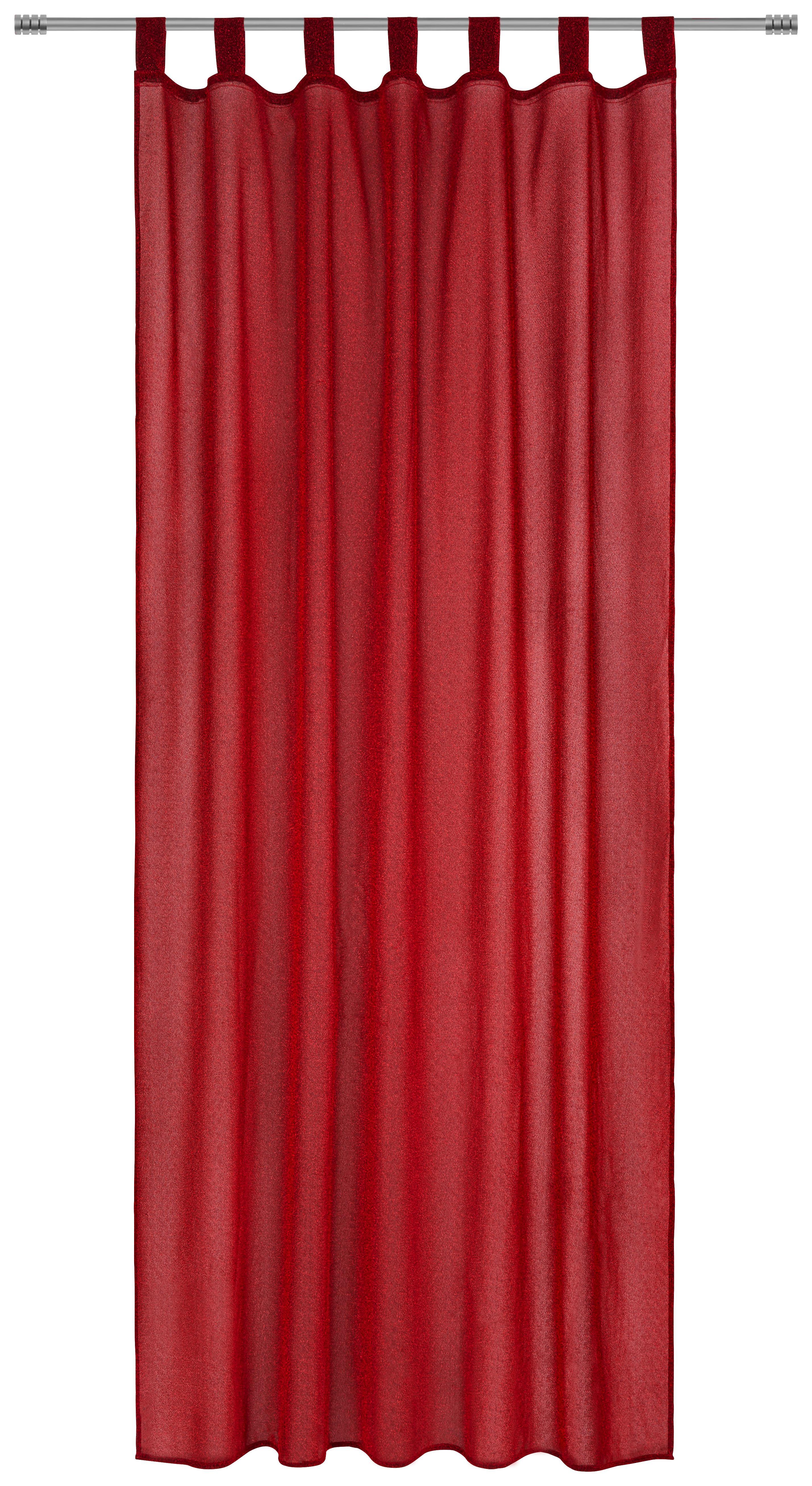Kombivorhang Shiny - Rot, MODERN, Textil (140/255cm) - Luca Bessoni