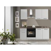 Küchenzeile Belluna Mit Geräten 195 Cm Weiß/eiche Modern - Basics (195cm) - MID.YOU