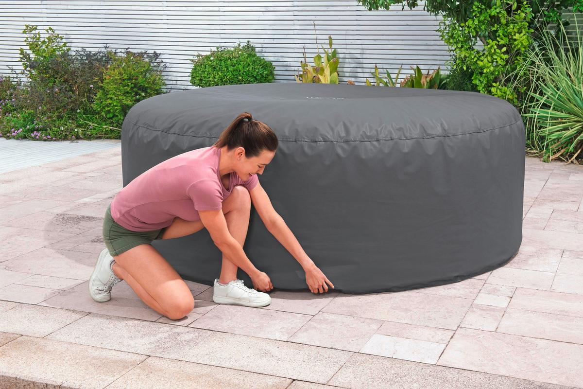 Whirlpoolabdeckung Sebastian - Dunkelgrau, KONVENTIONELL, Kunststoff (216/80cm) - Bestway