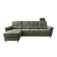 Ecksofa mit Relaxfunktion Parole Grün Chenille - Chromfarben/Grün, KONVENTIONELL, Textil (165/292cm) - Livetastic