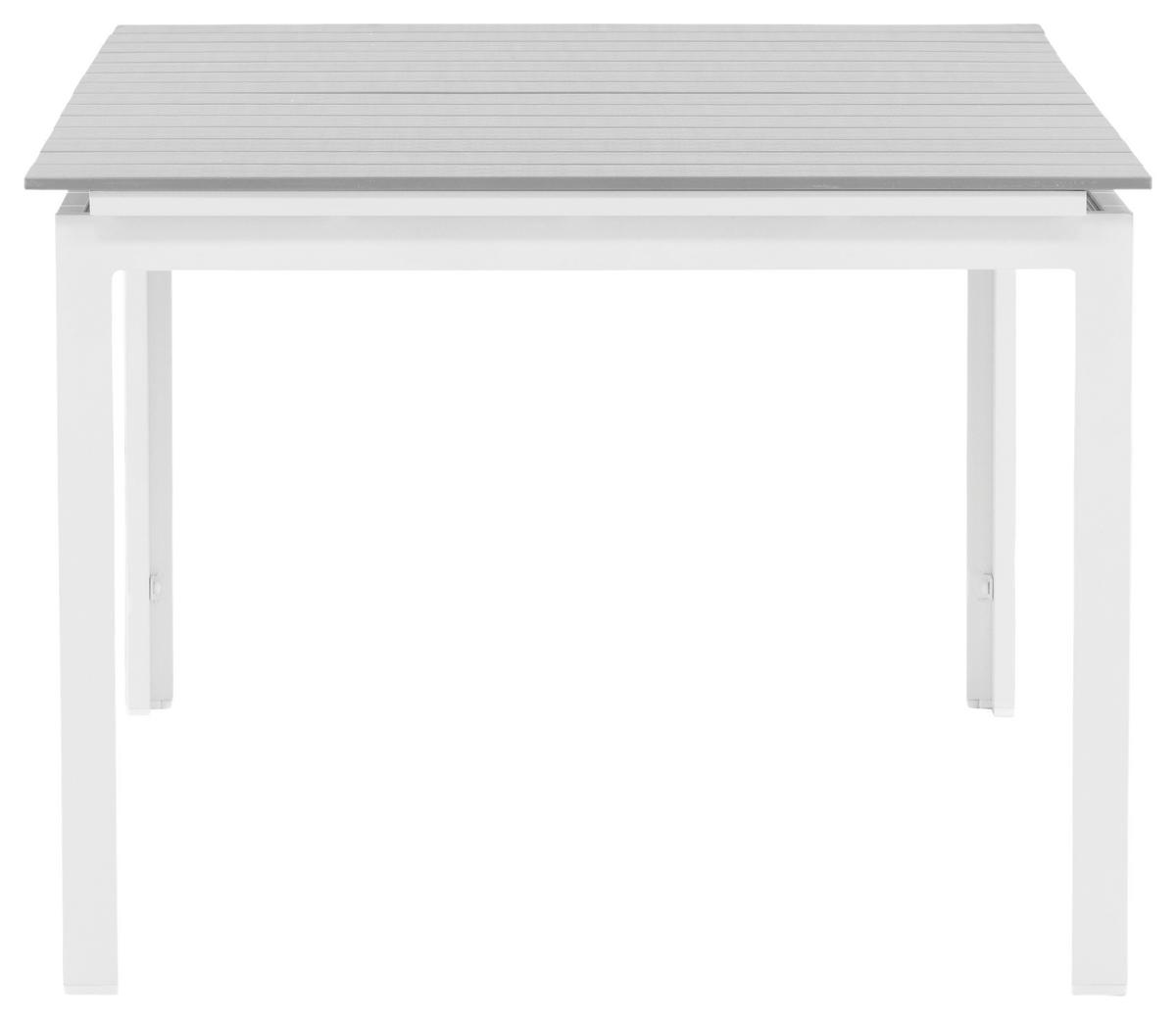 Gartentisch Levels - Weiß/Grau, KONVENTIONELL, Metall (160/100/75cm) - Gardenson