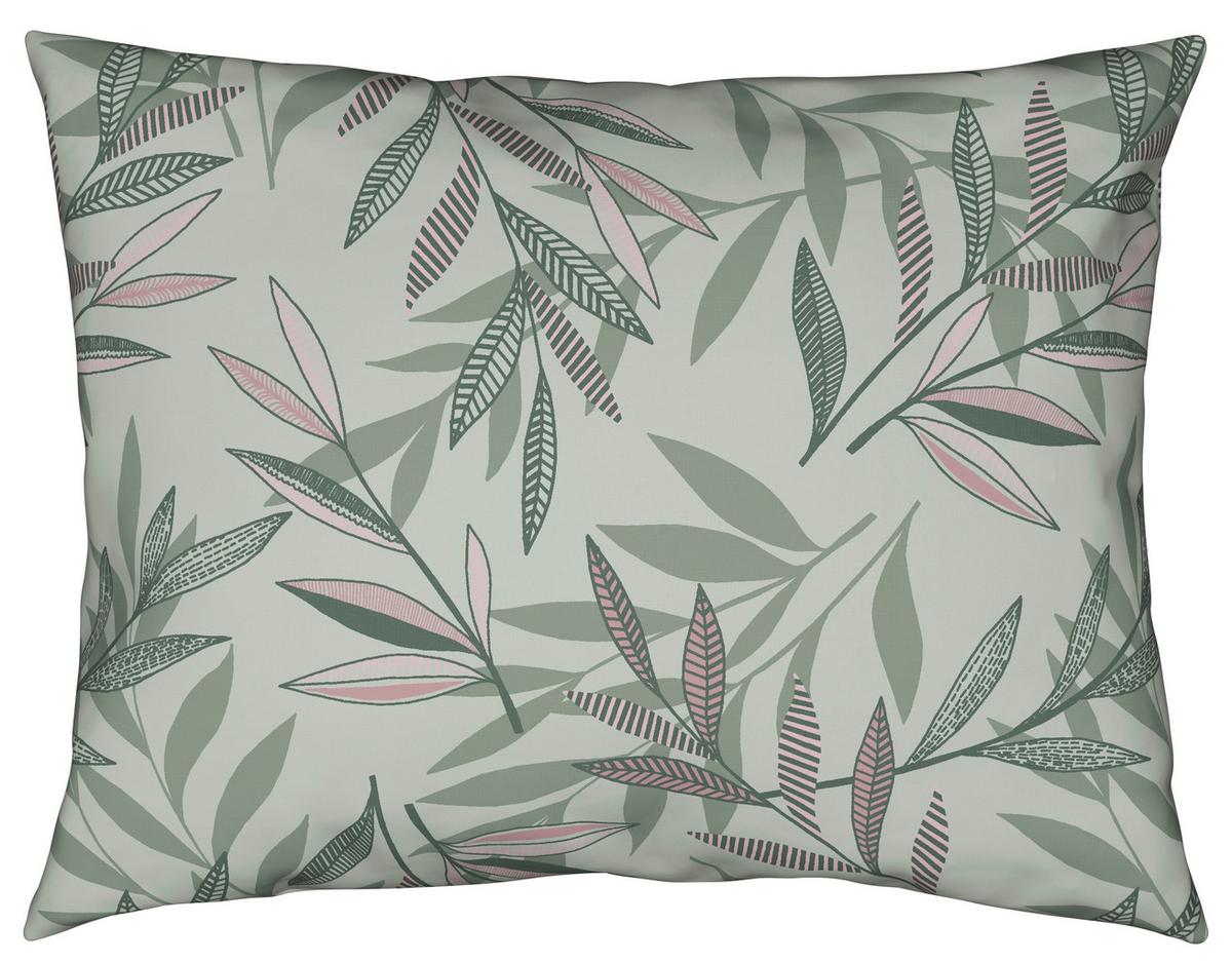 POSTEĽNÁ BIELIZEŇ STITCHED LEAVES - zelená/hnedofialová, textil (140/200cm) - Modern Living