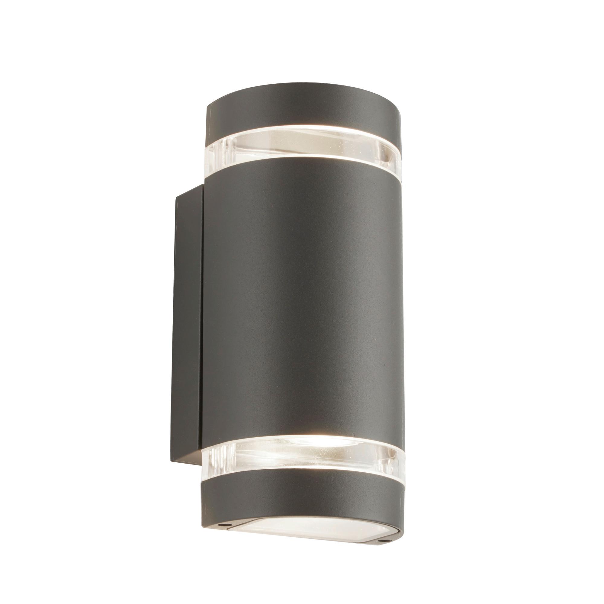 LED-Außenleuchte 2002-2gy-Led - Grau, Basics, Glas/Kunststoff (12/24cm)