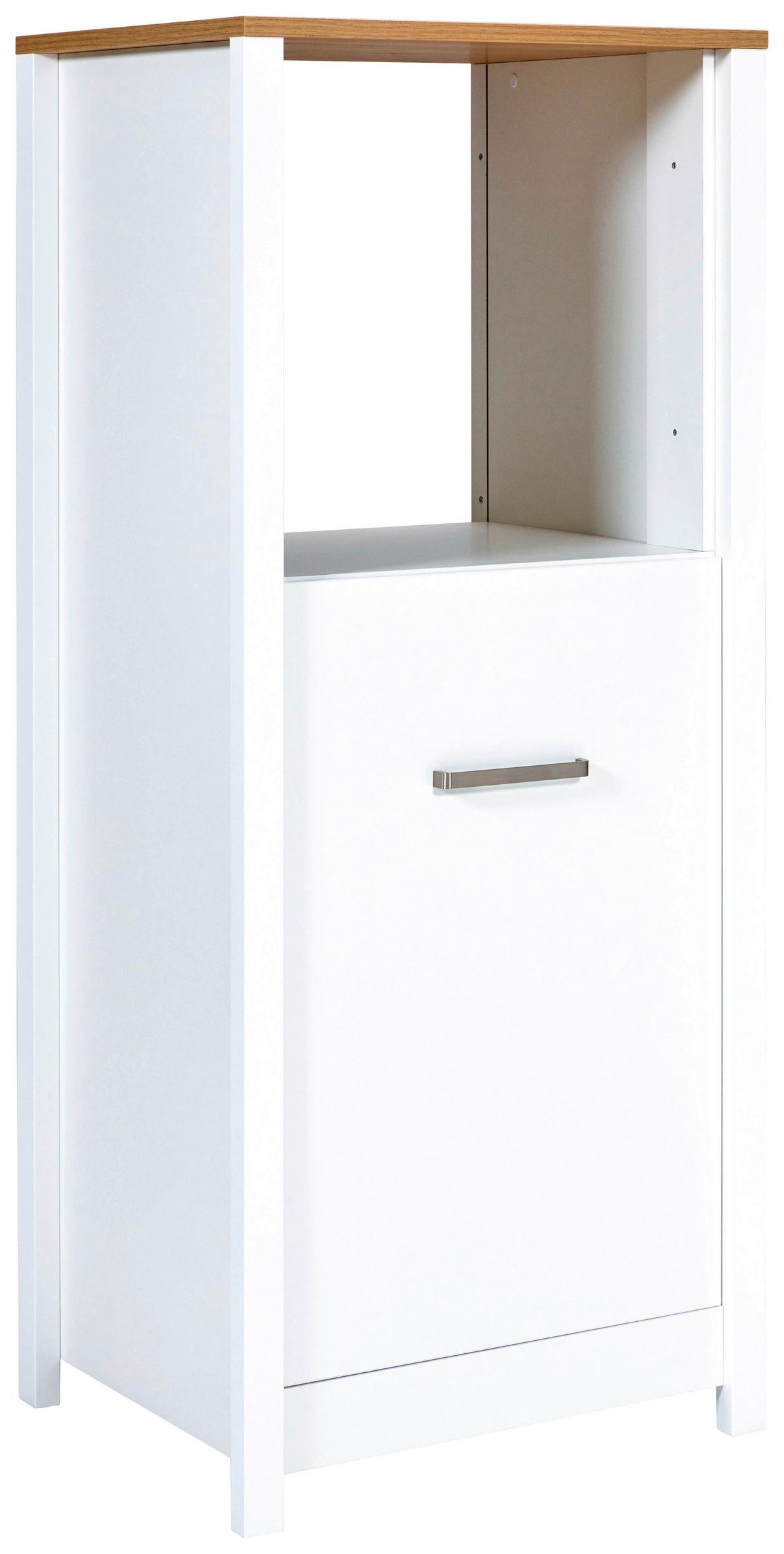 Skříňka na spotřebiče SAN - bílá/barvy stříbra, Moderní, kov/kompozitní dřevo (70/167/60cm) - Mömax