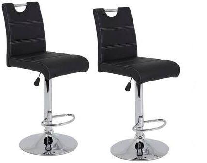 Barhocker-Set höhenverstellbar Miranda Schwarz - Chromfarben/Schwarz, MODERN, Textil/Metall (38/97-119/50cm) - MID.YOU