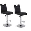 Barhocker-Set höhenverstellbar Miranda Schwarz - Chromfarben/Schwarz, MODERN, Textil/Metall (38/97-119/50cm) - MID.YOU