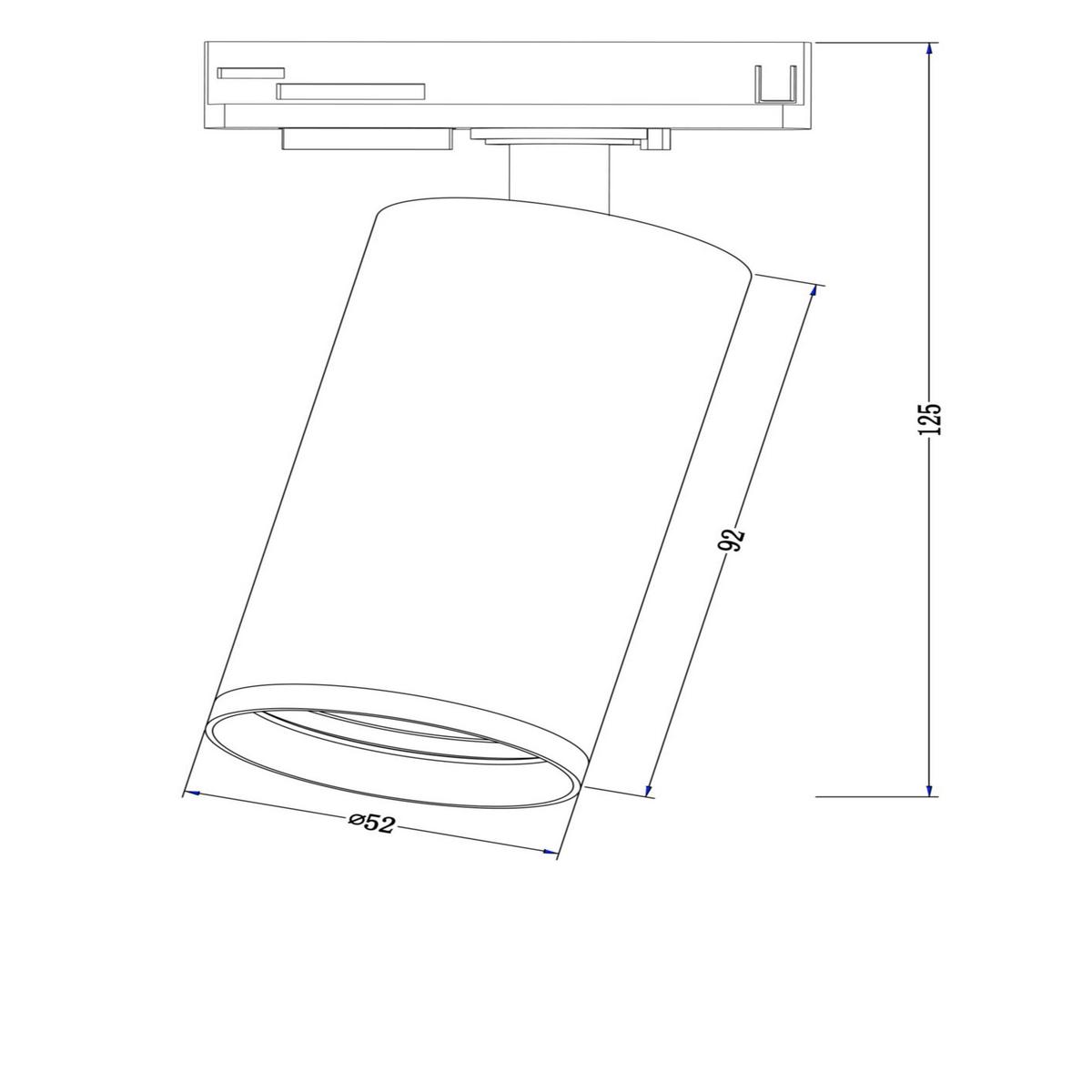 Schienensystem-Strahler Focus S - Schwarz, Basics, Metall (5,2/12,5/9,2cm) - MAYTONI