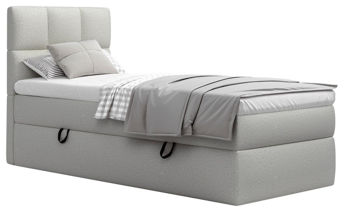 Boxbett Mit Topper & Bettkasten 90x200 Polly - Greige/Schwarz, MODERN, Holz/Holzwerkstoff (90/200cm) - MID.YOU
