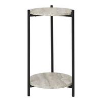 Beistelltisch Leuven Grau Schwarz B: 46 cm - Schwarz/Grau, Basics, Holzwerkstoff/Metall (27/46/27cm)