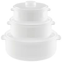 Mikrowellenset 3tlg Mira Versch. Größen - Weiß, Basics, Kunststoff (20/18,8/22,5cm)