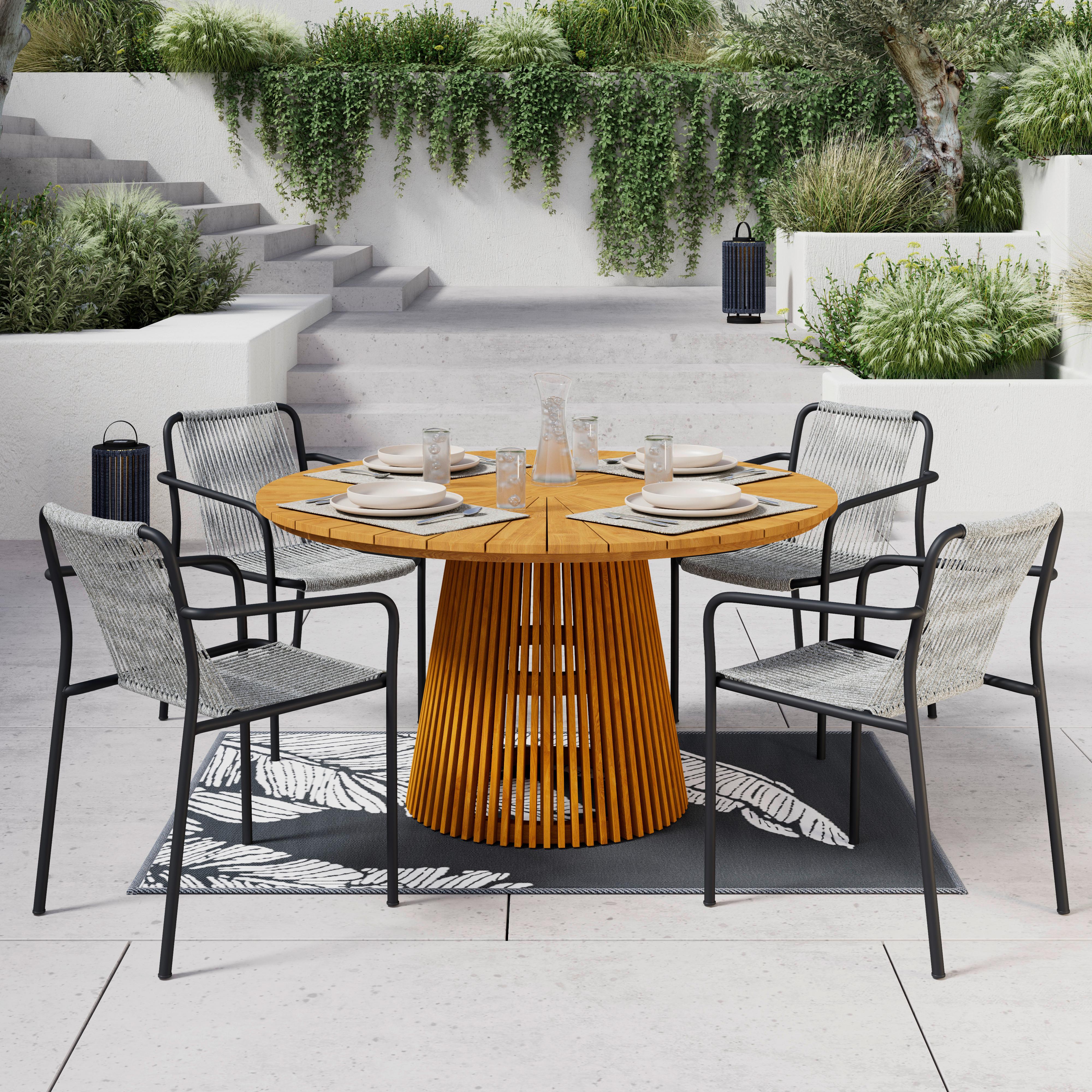 SADA ZÁHRADNÝCH KRESIEL NARDO - čierna/svetlosivá, Modern, kov/textil (55/82/58cm) - Bessagi Garden