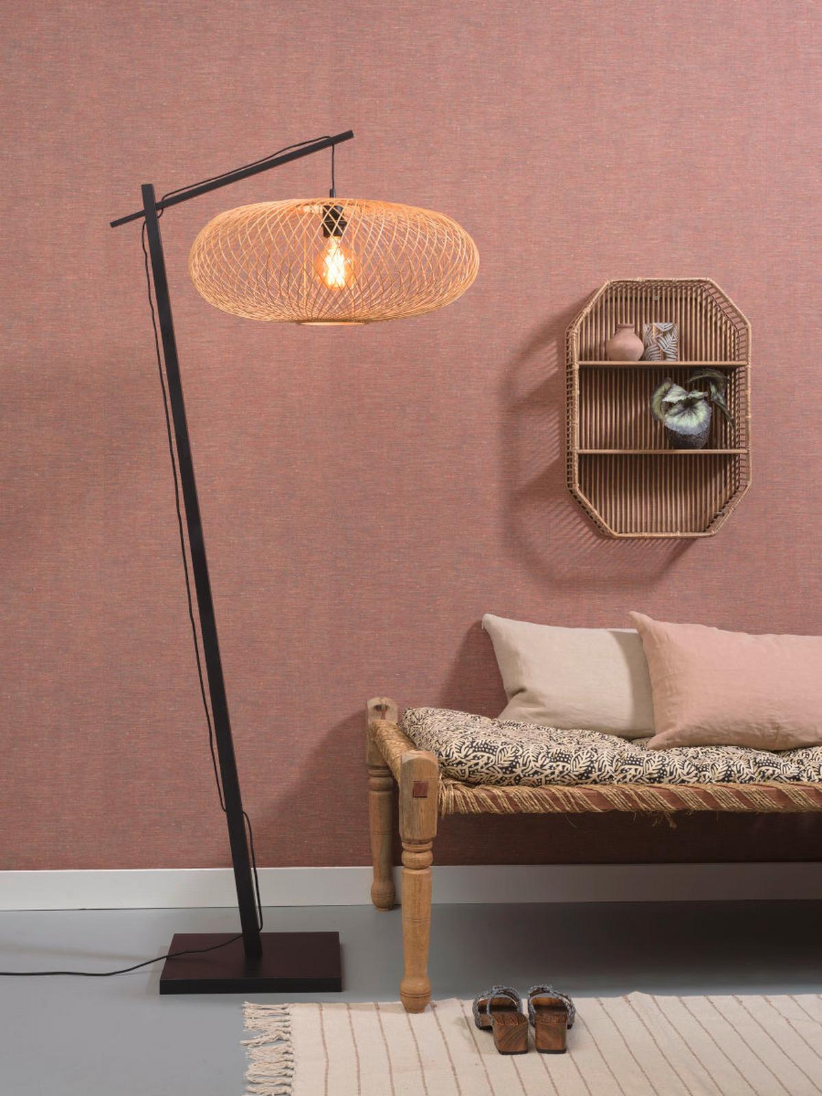 Stehleuchte Cango/F/Ad/B/6025/N - Schwarz/Naturfarben, Trend (176/60/80cm) - Good & Mojo