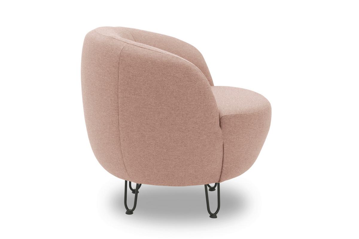 Sessel Rosa B: 72 cm - Schwarz/Rosa, Design, Textil (72/74/76cm) - MID.YOU