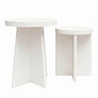 Beistelltisch-set 2er Liam Beige D: 50 Cm - Beige, Design, Papier/Holzwerkstoff (50/62cm) - MID.YOU