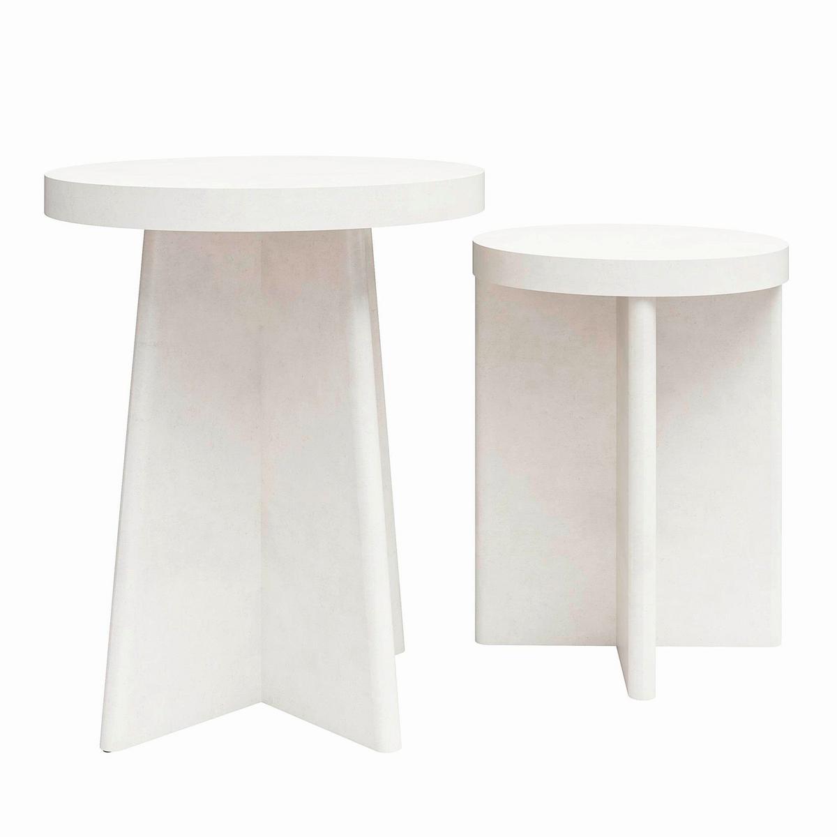 Beistelltisch-set 2er Liam Beige D: 50 Cm - Beige, Design, Papier/Holzwerkstoff (50/62cm) - MID.YOU
