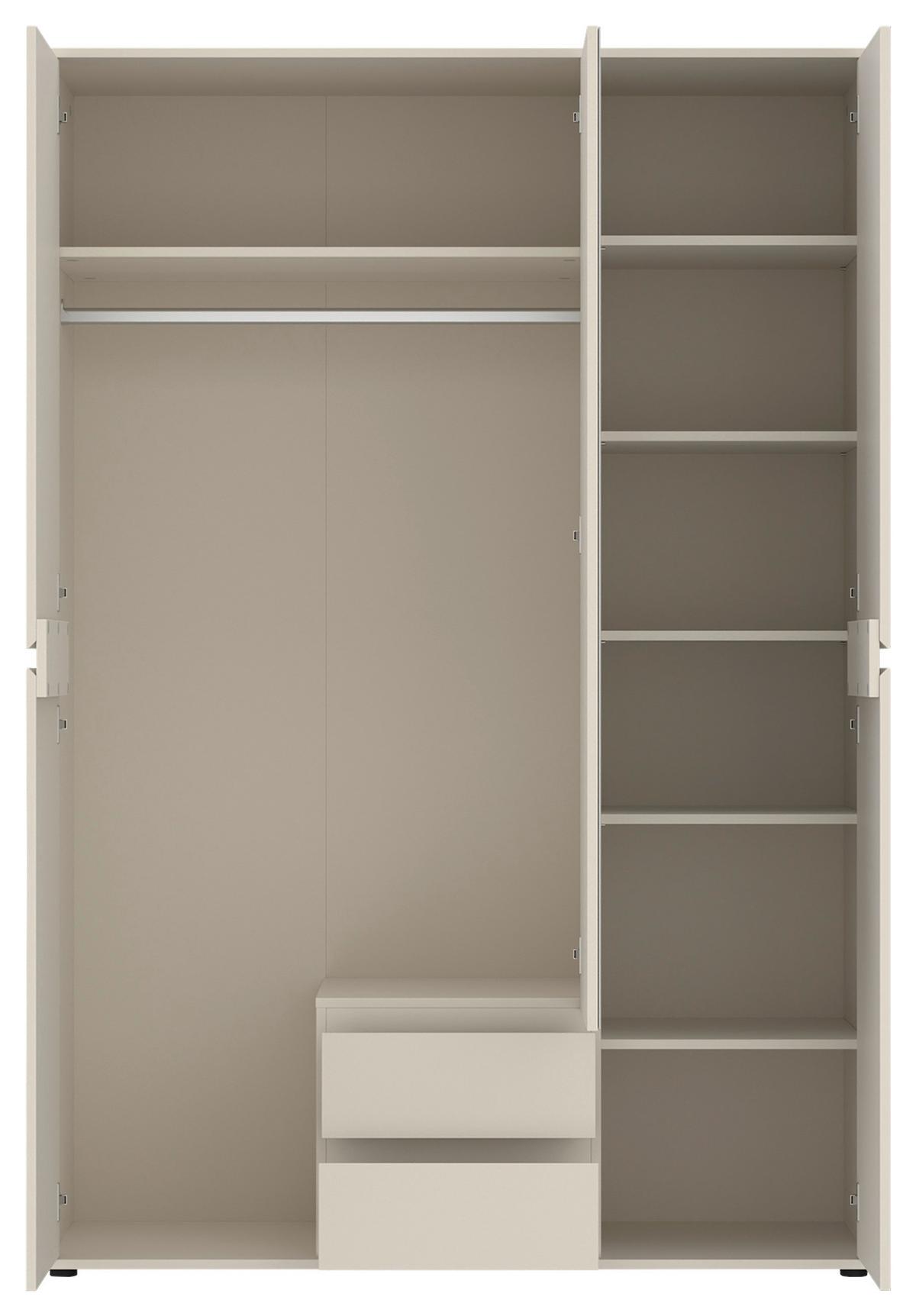 Kleiderschrank Zapato Kaschmir B: 137cm - Kaschmir, MODERN, Glas/Holzwerkstoff (137/199,9/55cm)