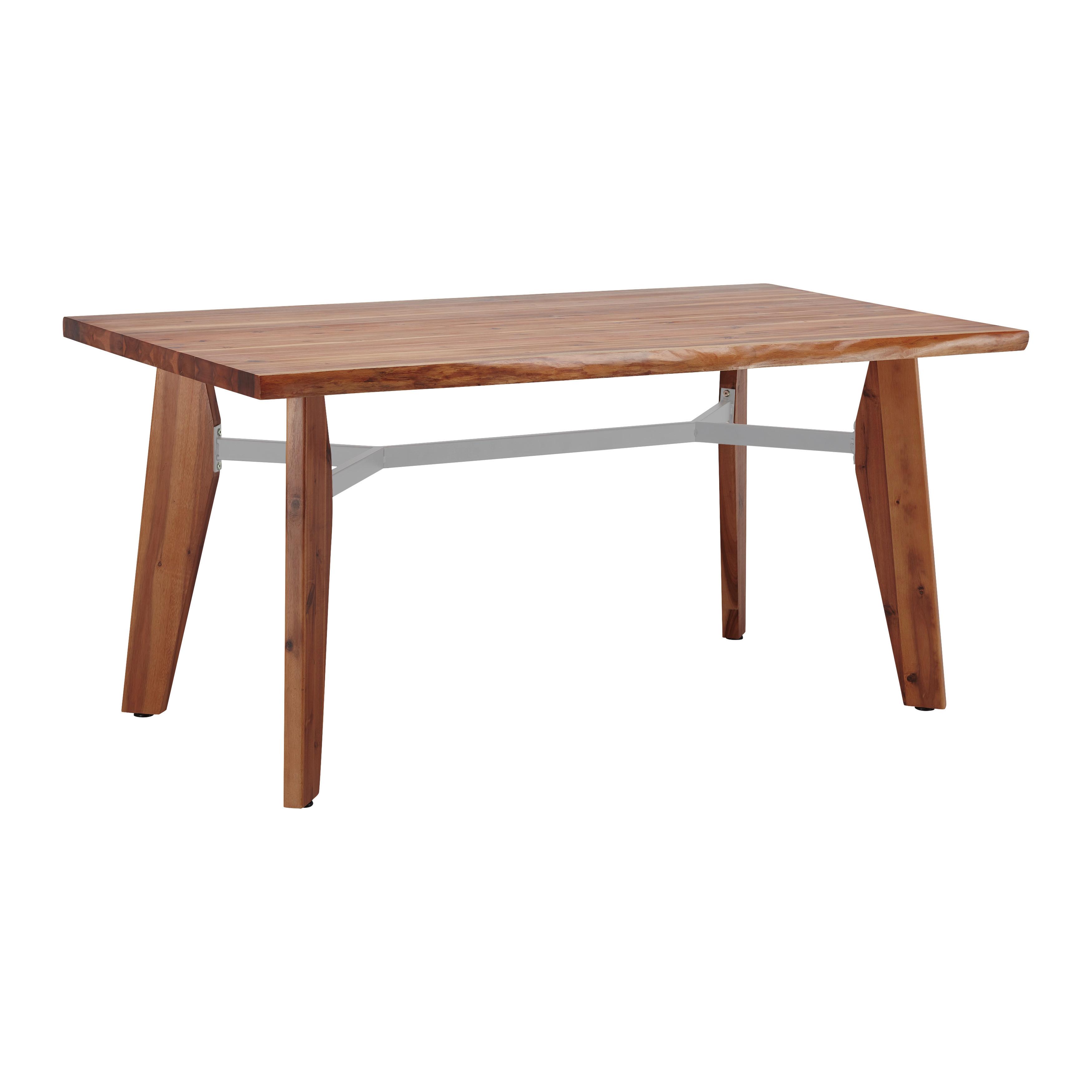 Jídelní stůl z akacie JASPER 160x90 cm - šedá/barvy akácie, Moderní, kov/dřevo (160/90/75cm) - Bessagi Home