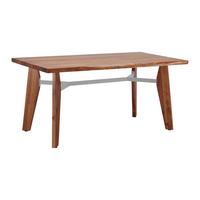 Jídelní stůl z akacie JASPER 160x90 cm - šedá/barvy akácie, Moderní, kov/dřevo (160/90/75cm) - Bessagi Home