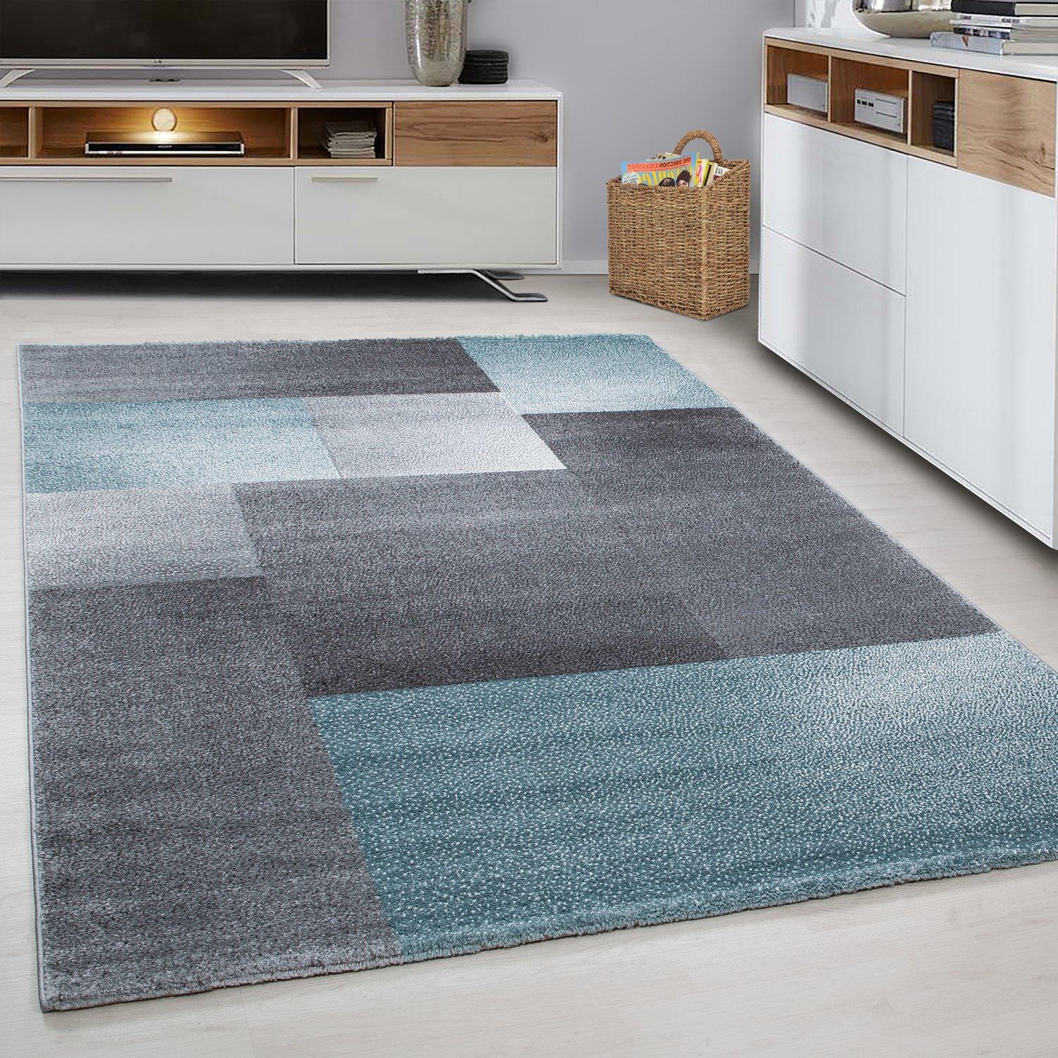 Webteppich Blau Naturfaser Lucca 120x170 cm - Blau, Trend, Textil (120/170cm) - Novel