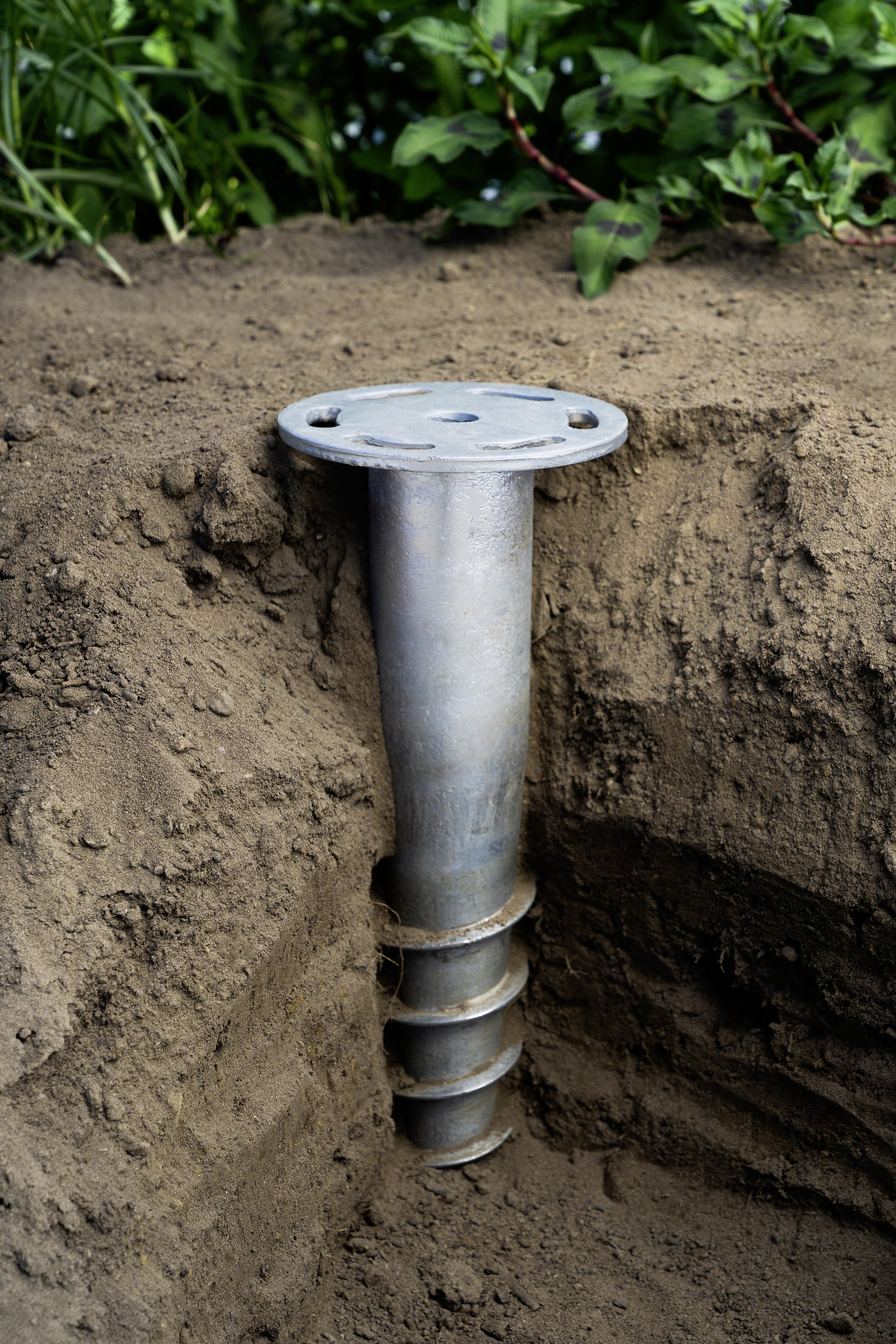 Fundament Erdanker Mit Gewinde - Silberfarben, Basics, Metall (16/50cm)
