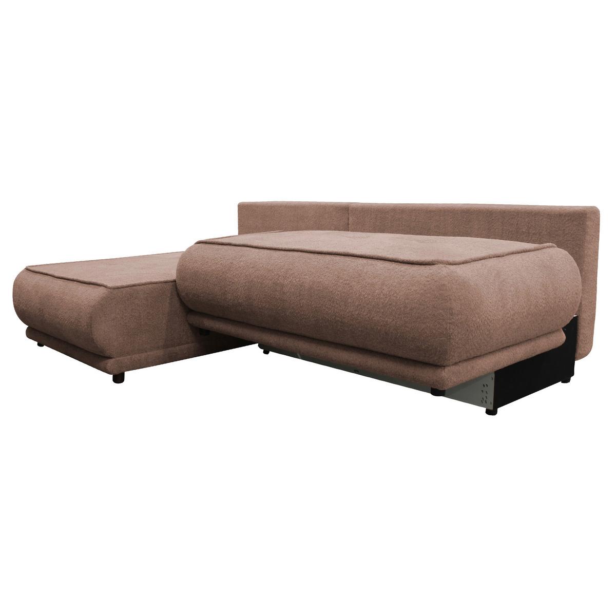 Ecksofa Paros Braun 179x277 Cm - Schwarz/Braun, Design, Textil (179/277cm) - MID.YOU