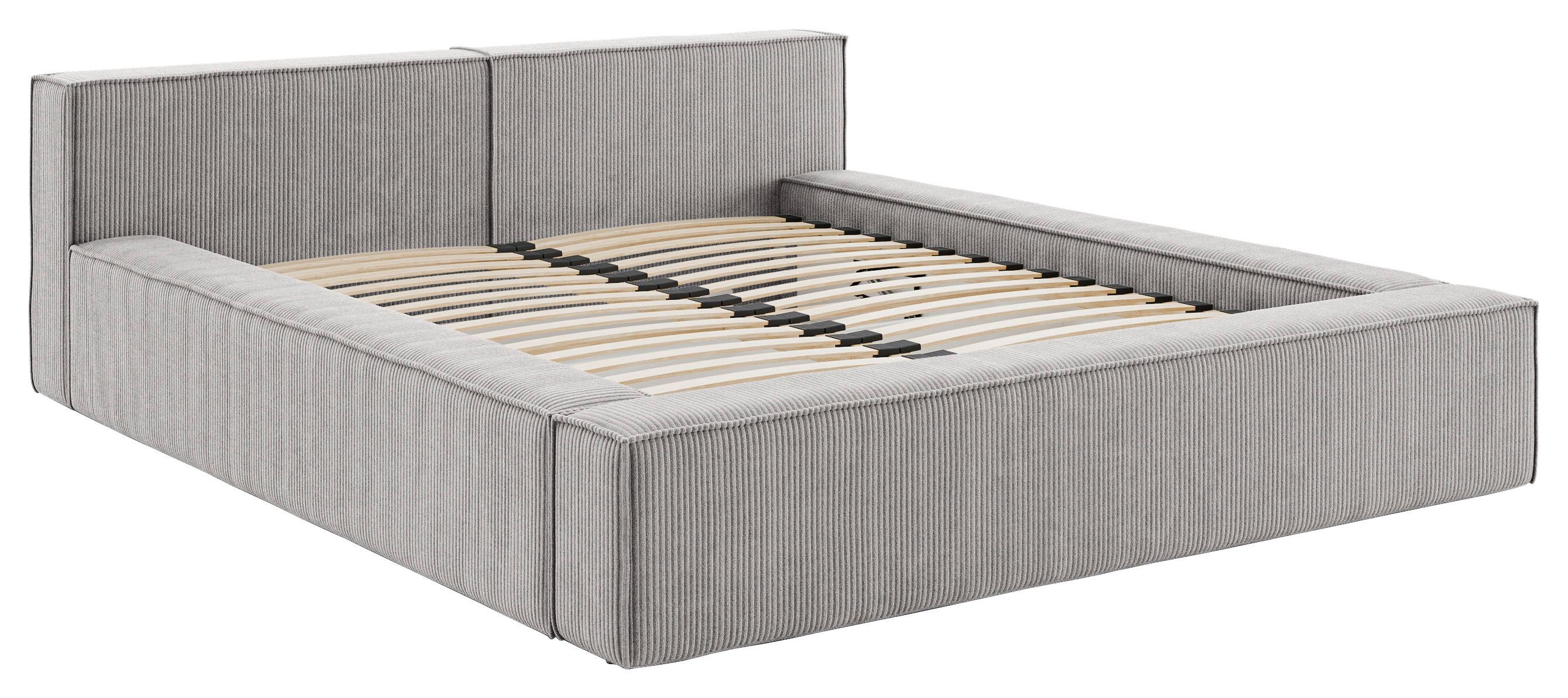 Polsterbett inkl. Lattenrost 180x200 - Beige/Hellgrau, Basics, Holz/Textil (180/200cm) - Livetastic