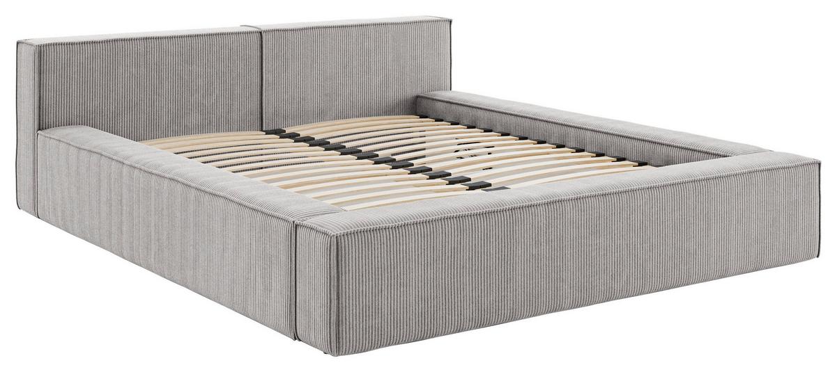 Polsterbett inkl. Lattenrost 180x200 - Beige/Hellgrau, Basics, Holz/Textil (180/200cm) - Livetastic