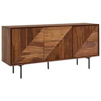 Sideboard Sheesham Sheeshamfarben B: 148 cm - Sheeshamfarben/Schwarz, Design, Holz (148/72/40cm) - MID.YOU