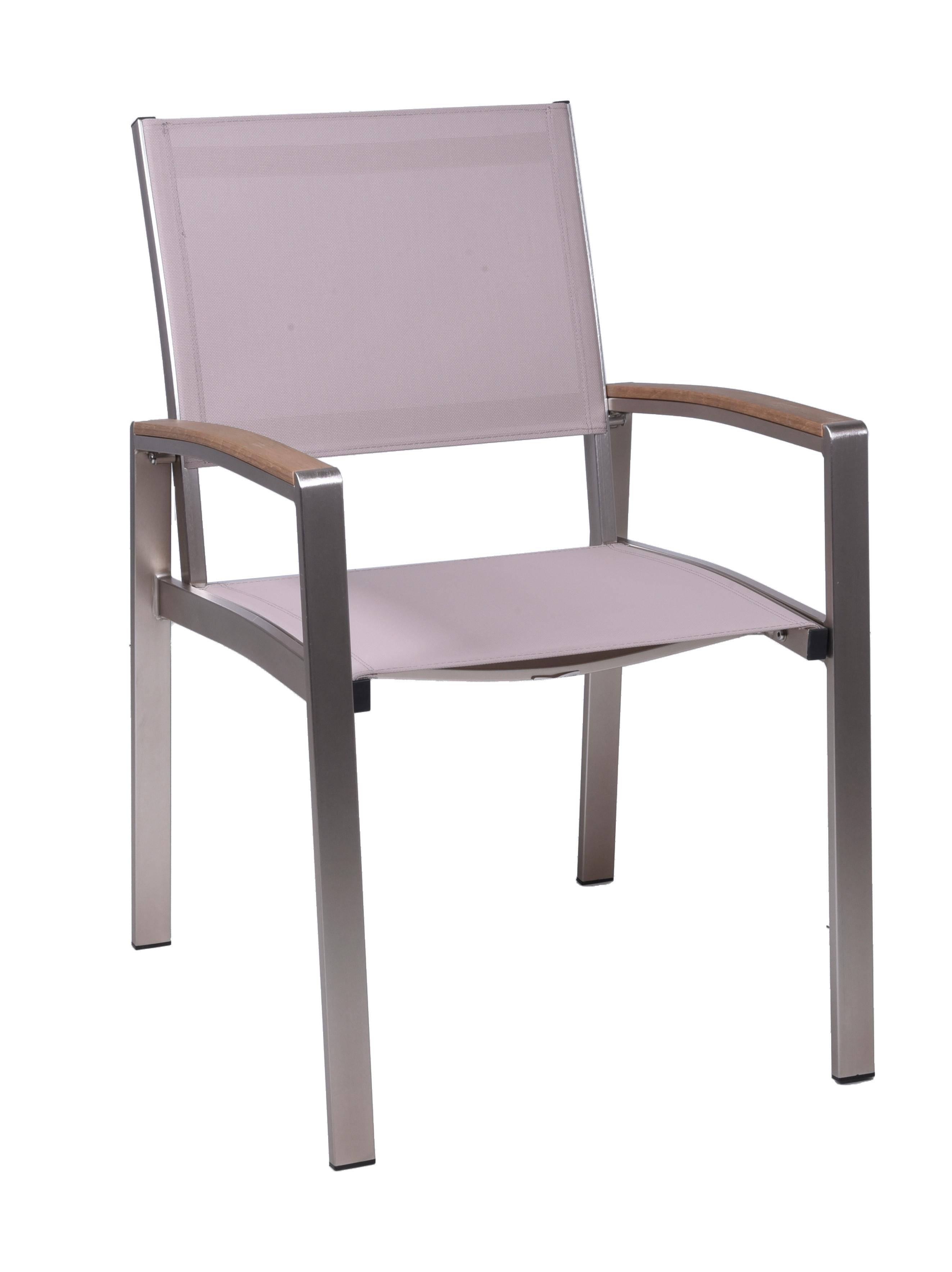 Gartenstuhl-set Florence - Champagner/Grau, Basics, Kunststoff/Metall (56/87,5/59cm) - Gardenson