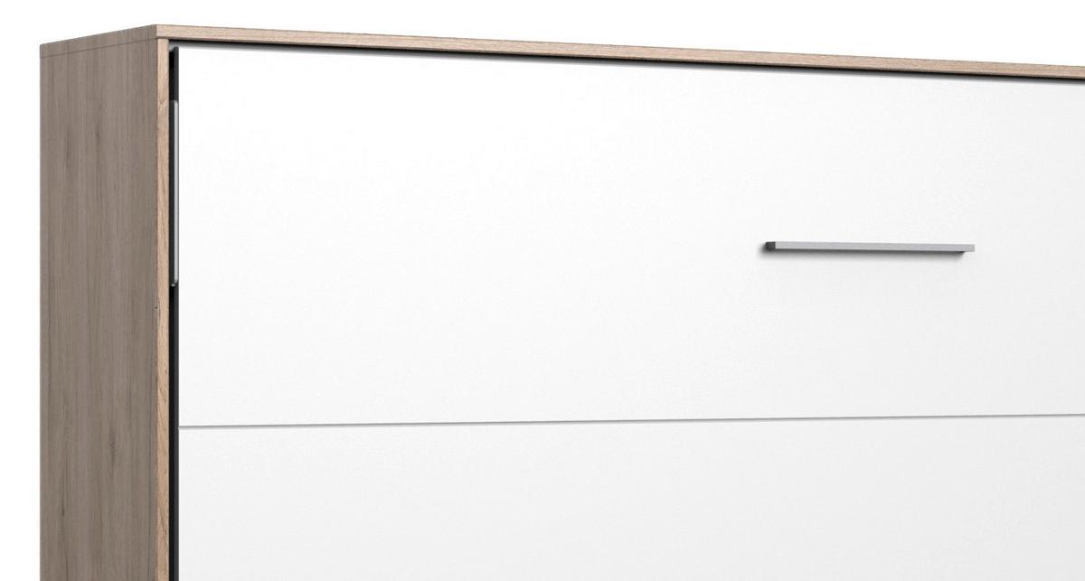 Schrankbett mit Lattenrost 140x200 Juist, Weiß/ Eiche - Eichefarben/Weiß, KONVENTIONELL, Holz/Holzwerkstoff (140/200cm) - MID.YOU