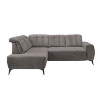 Ecksofa mit USB Anschluss Sano, Graubraun, S: 200x261 cm - Graubraun/Schwarz, MODERN, Textil (200/261cm) - Livetastic