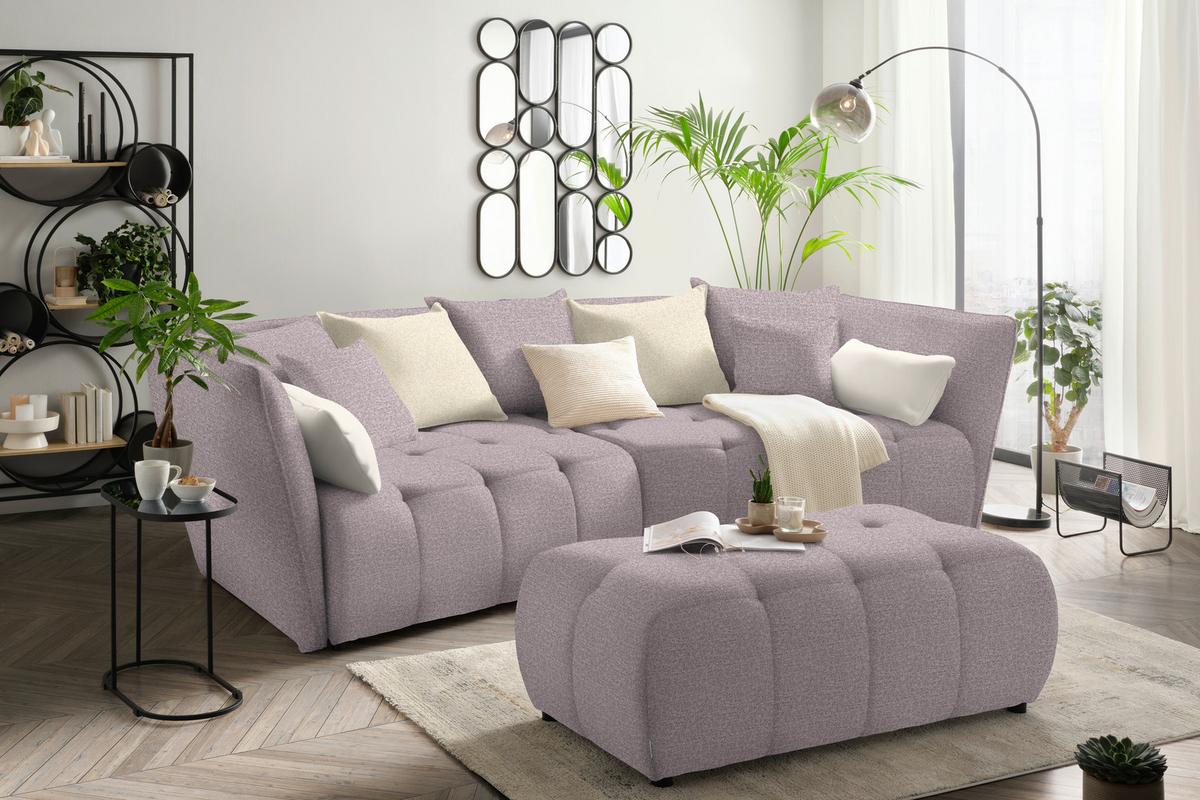Boxspringová pohovka SOFI, šeříková, krémová - černá/krémová, Moderní, textil (294/93/152cm) - Premium Living