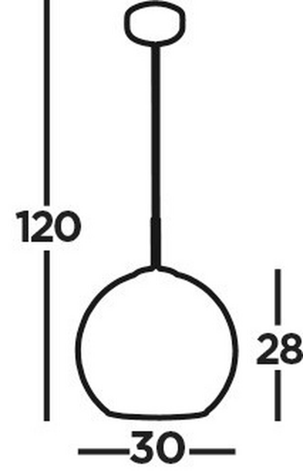 Hängeleuchte Amsterdam H: 120 cm 1-Flammig - Schwarz, Design, Glas/Metall (30/120cm)