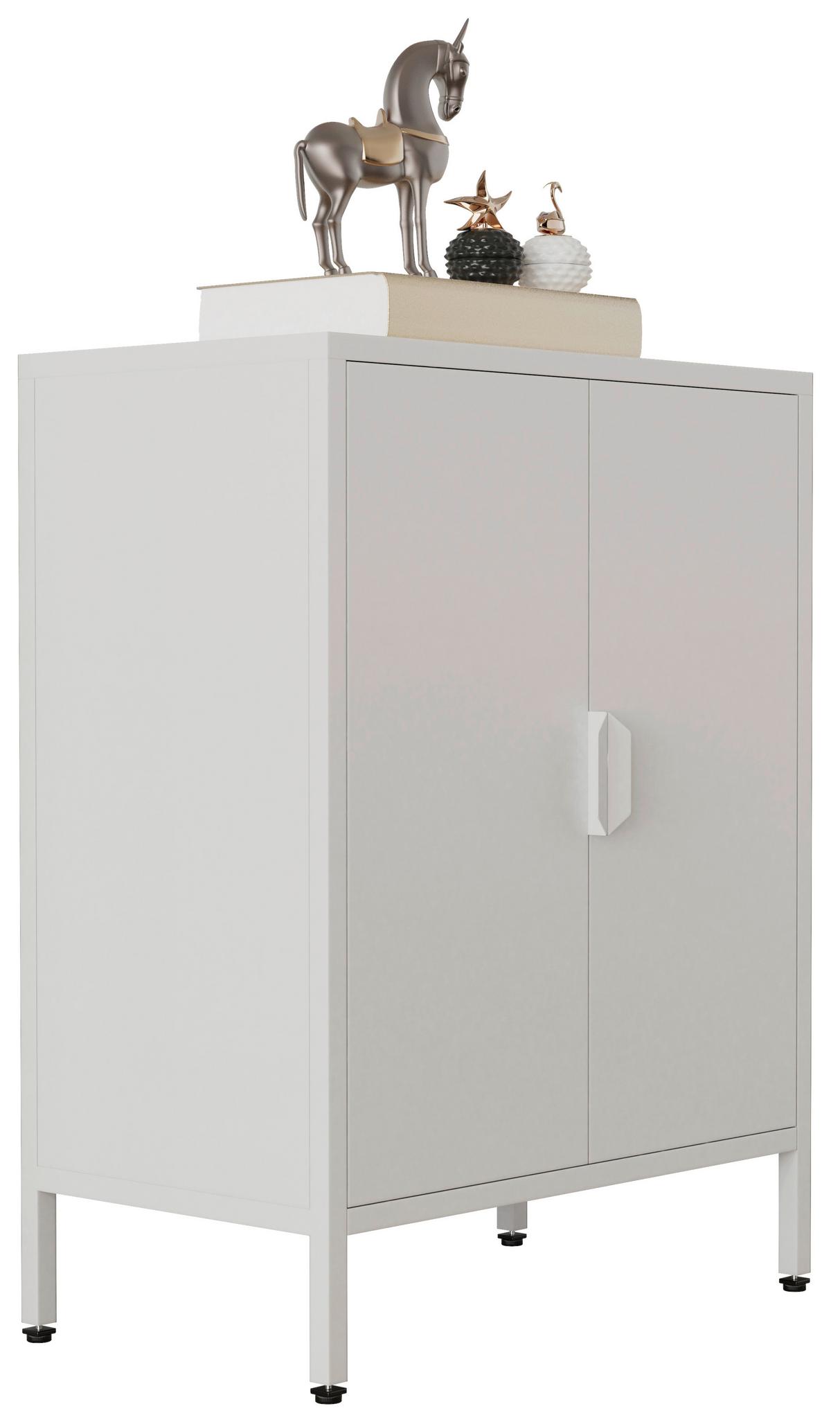 Kommode Flokas Weiß B: 60 cm - Weiß, Design, Metall (60/80/35cm) - MID.YOU