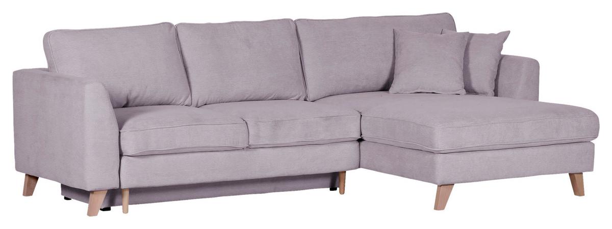 Ecksofa Rimini, Grau S: 271x165 cm - Buchefarben/Grau, Design, Textil (271/165cm) - MID.YOU