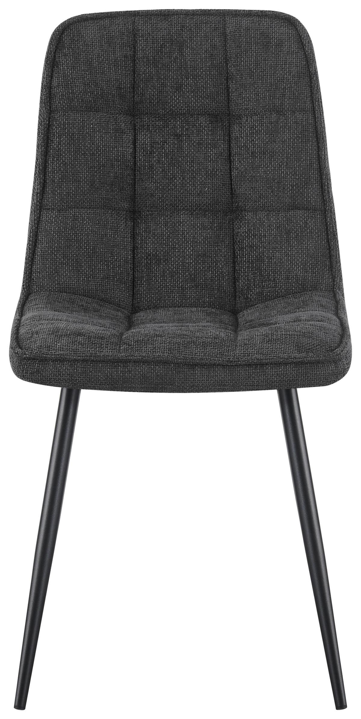 Vierfußstuhl Nevio Leinenoptik Anthrait, B: 45 Cm - Anthrazit/Schwarz, KONVENTIONELL, Holz/Textil (45/89/58cm) - MID.YOU