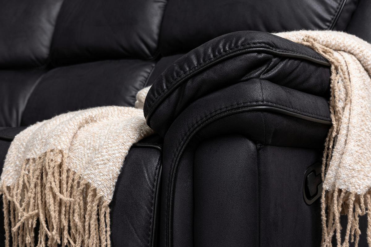 Ecksofa Saranda - Schwarz, Design, Textil (338/338cm) - Livetastic