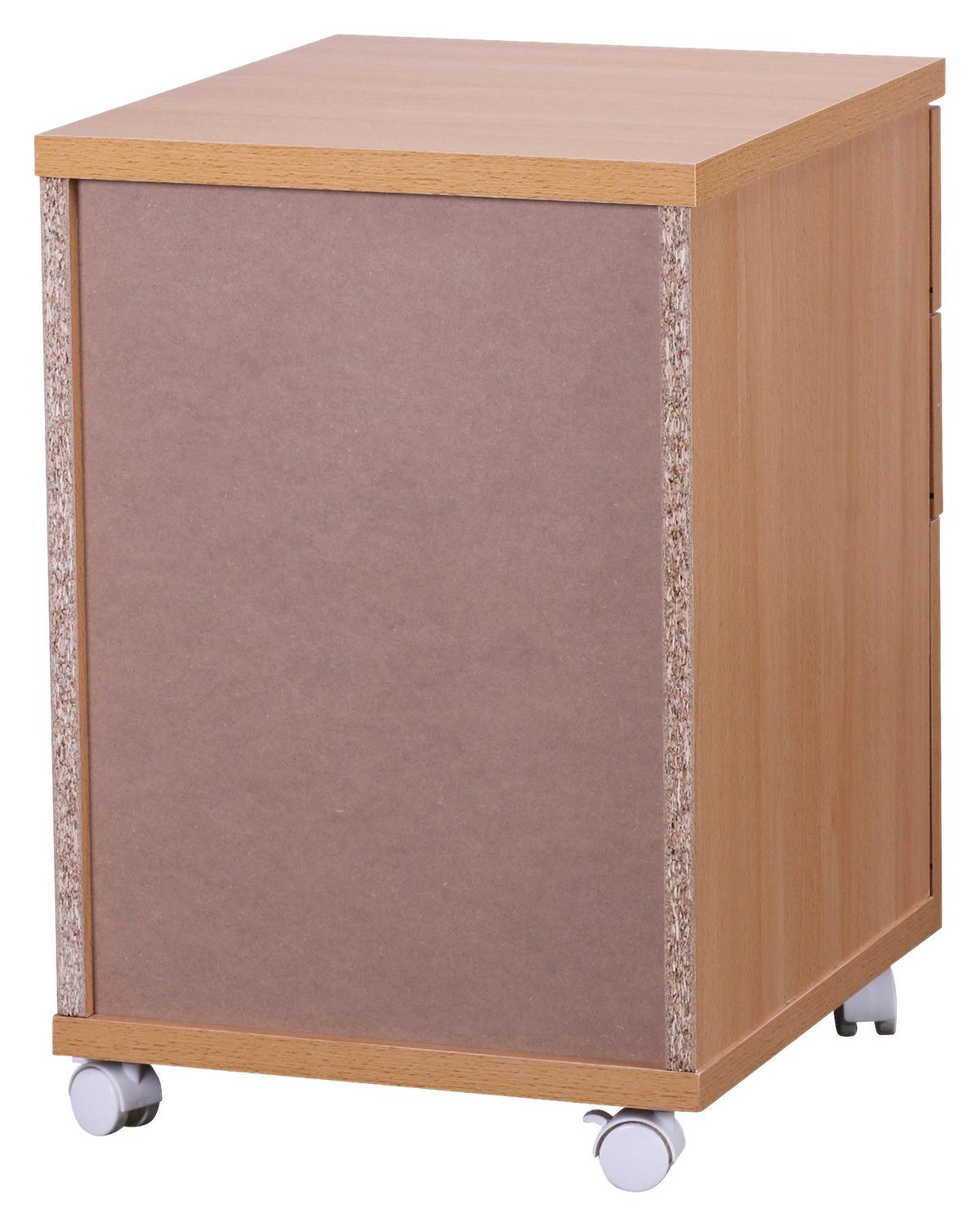 Rollcontainer Buche Dekor Kilialn BxHxT: 40x60x45 cm - Buchefarben, KONVENTIONELL, Holzwerkstoff/Kunststoff (40/60/45cm) - MID.YOU
